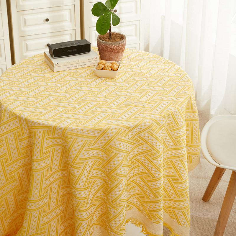 Weiße Französische Tischdecke Leichter Luxus Baumwolle Leinen Runde Tischdecke Rechteckig Stand Teetisch Stoffkunst Hochzeit Geburtstagsdekoration