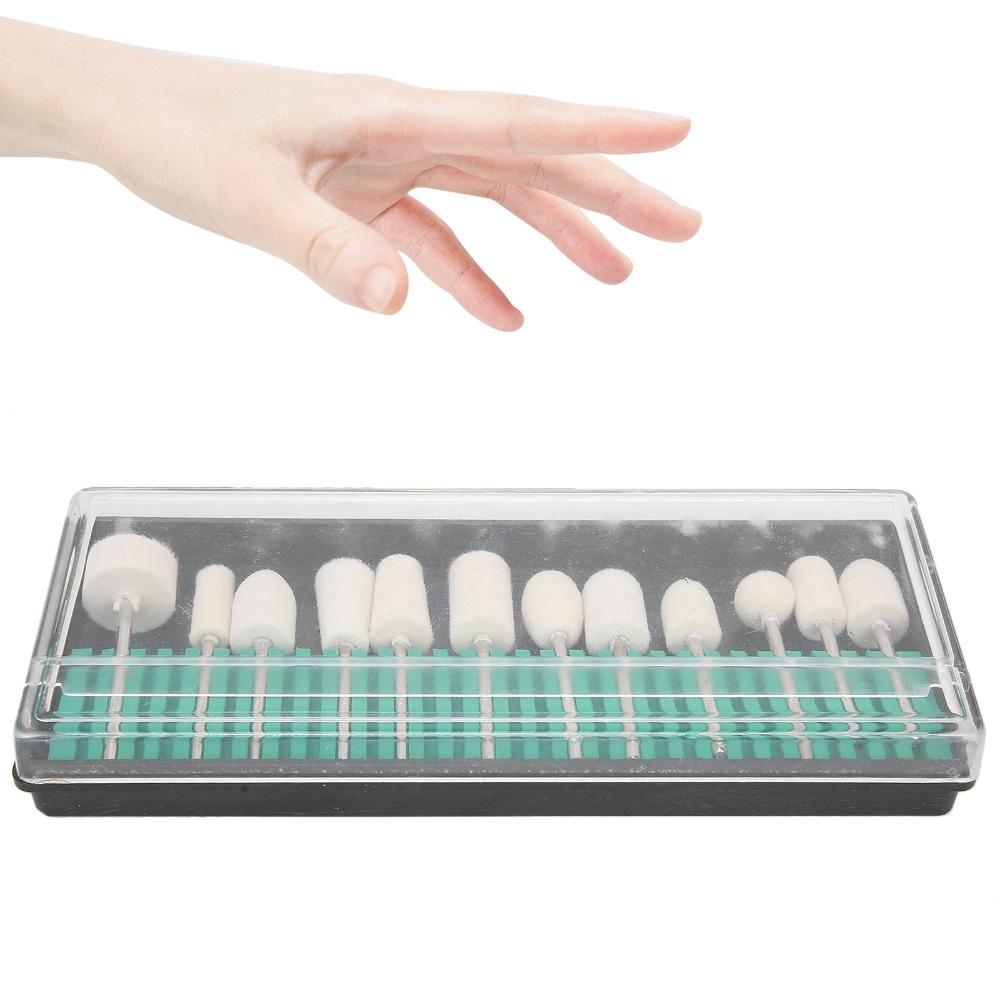 12pcs Premium Wool Felt Wool Felt Nail Polishing Head Salon & Home DIY Manicure Maintenance