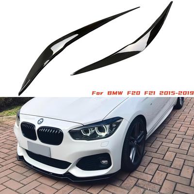 2Pcs Car Front Headlight Eyebrow Eyelid Cover For BMW 1 Series F20 F21 118i 120i 2015 2016 2017 2018  Glossy Black Stickers
