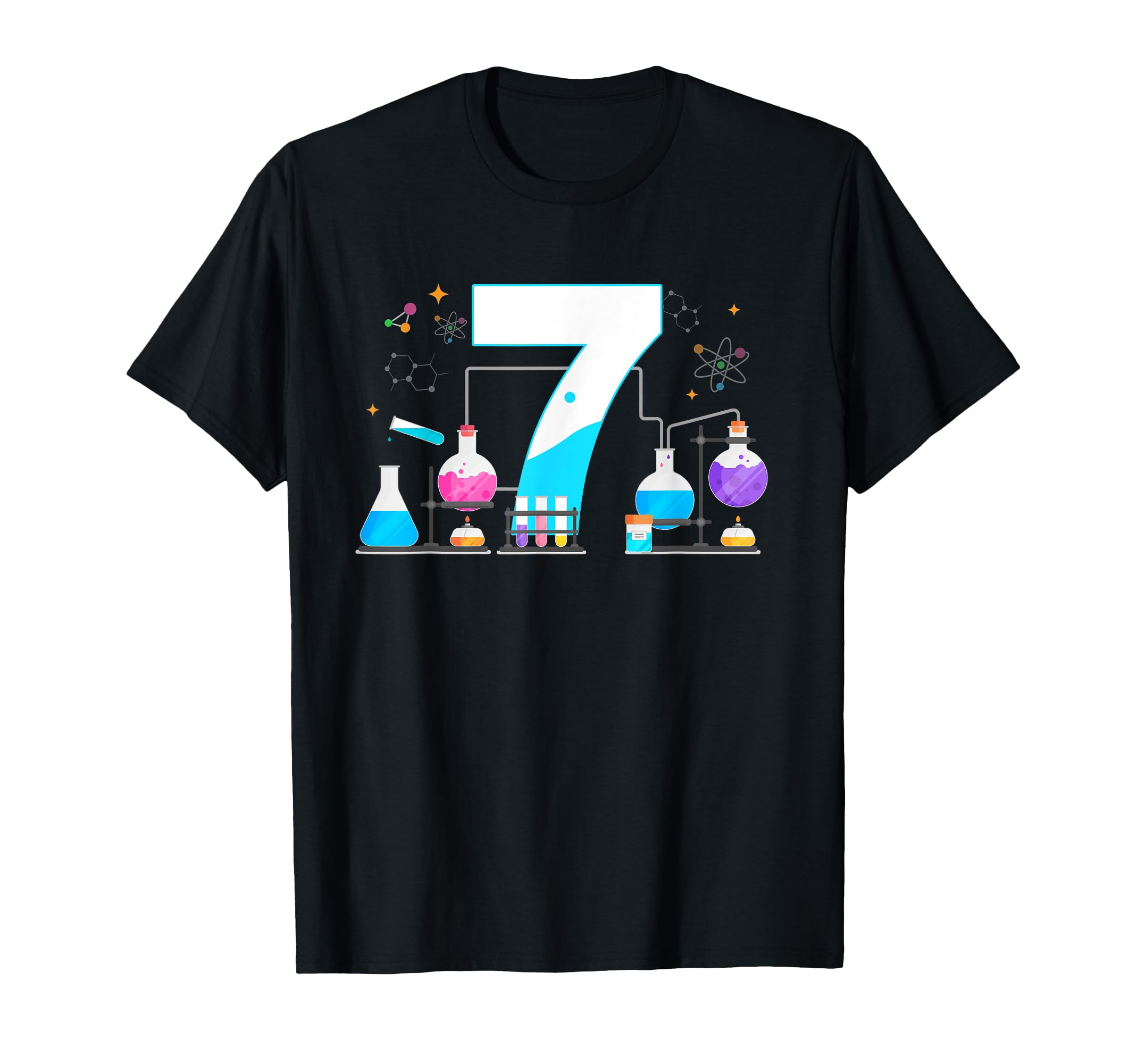 

7 Year Old Kids Scientist 7th Birthday Kids Scientist T-Shirt чорний