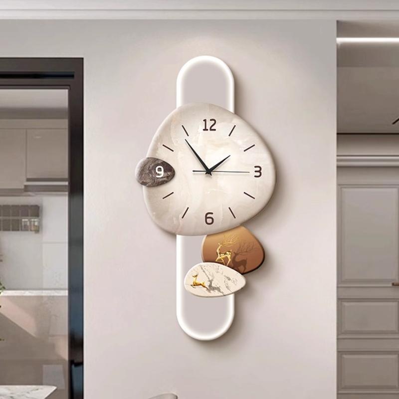 Creative Living Room Wall Clock Background Wall Decoration Clock Mural Minimalist Design Mute Hanging Painting Wall Watch