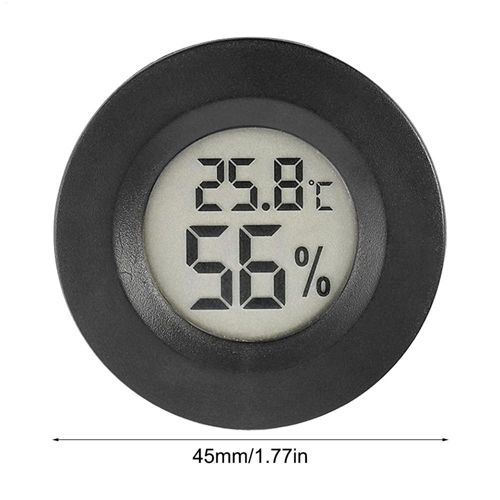 45mm Mini LCD Digital Thermometer Hygrometer Round Temperature Humidity Tester Sensor Detector For Freezer Cigar Box