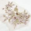 3D Flowers 3D Embroidered Patches Flower Lace Mesh Lace Sewing On Patches Colorful Sequined Elegant Beaded Lace Applique