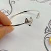 Creative Women Little Fox Shape Bangle Elegant Open Adjustable Bracelet Electroplating Simple Bracelet Jewelry Gift
