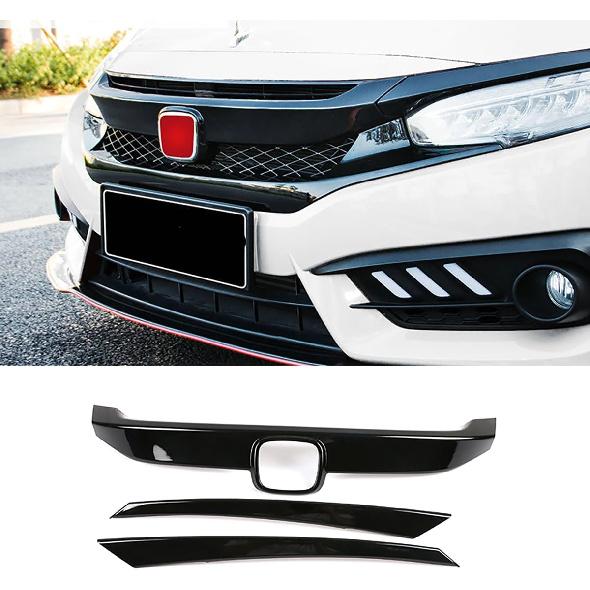 

Car Accessories Fit for Honda Civic 10th Gen 2016-2021 Front Bumper Grille Cover Moulding Trim (Carbon Fiber Style) ABS 3 PCS чёрный