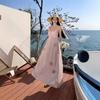 Real Photo of Pink Floral Vacation-style Halter Dress: Gentle Sweet, Fairy-like High-end Beach Dress