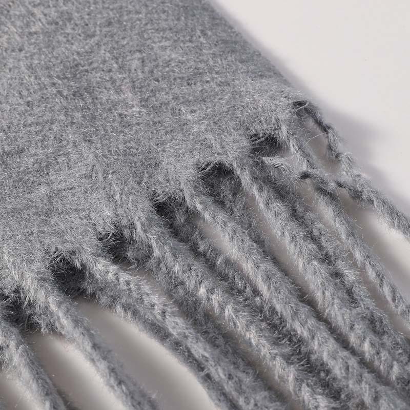 Luxury Faux Mink Scarf Women Men Solid Color Winter Warm Shawl Korean Style Chic Neck Wrap 208x70cm