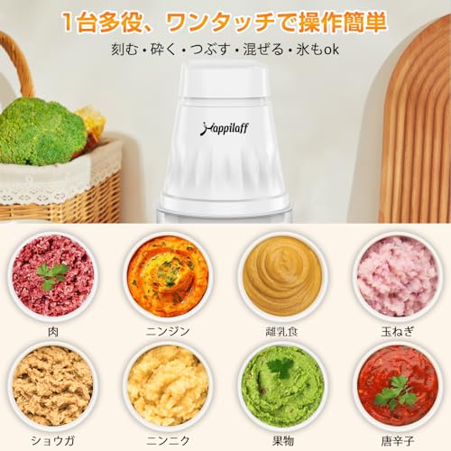 350W High-Power Food Processor, 5-in-1, Mincer, 4 Stainless Steel Blades, 600ml Glass Bowl, Mixer/Chopper, Washable, Overheat Protection, Compact Desi