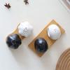 Japanese Simple Black White Ceramic Seasoning Bottle Set Creative Onion Shape Salt Shaker Set Spice Jars Cabinet Decoration