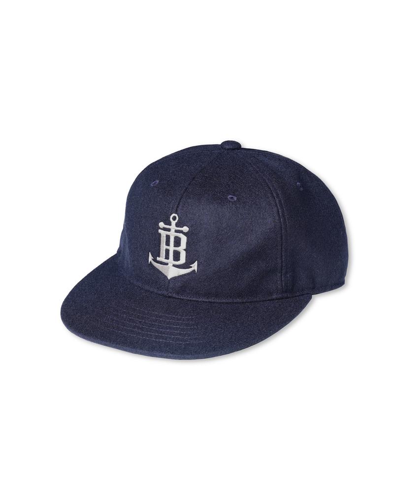 Bancheu Anchor Logo Wool Flannel Vintage Baseball Cap - Navy