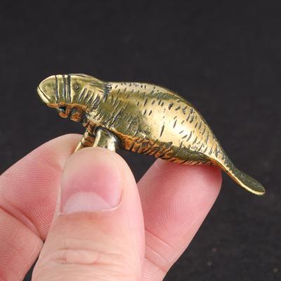 Brass Sea Lion Decorative Figurines Vintage Home Decor Animal Metal Figurine Souvenir Decoration of Study and Office Desk