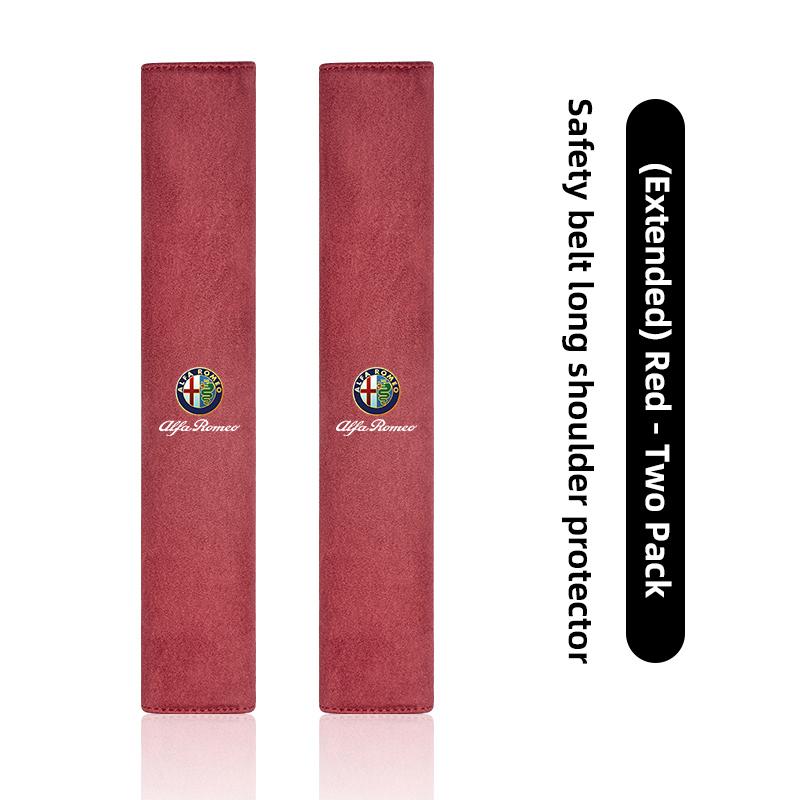 2026 Hot Sticker Suede Car Seat Belt Shoulder Cover Protection SeatBelt Pad Auto Interior For Alfa Romeo 4C 159 166 Giulia Giuli