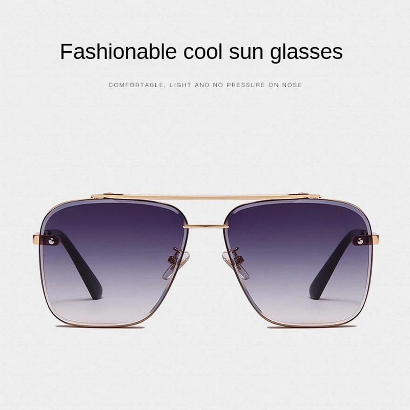 New Gradient Square Vintage Sunglasses For Men Women Luxury Sun Glasses Fashion Male Driving Fishing Eyewear UV400 Óculos De Sol