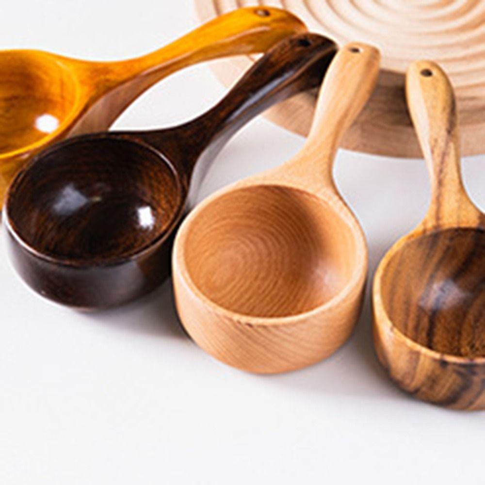 Large Size Long Handled Spoon Long Handle Wooden Soup Ladle Water Ladle Serving Soup Spoon  Picnic