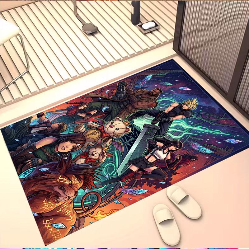 Final Fantasy Print Rug, Washable Floor Carpet, For Entryway Dorm Laundry Room Office Study, Home Decor Birthday Christmas Gift