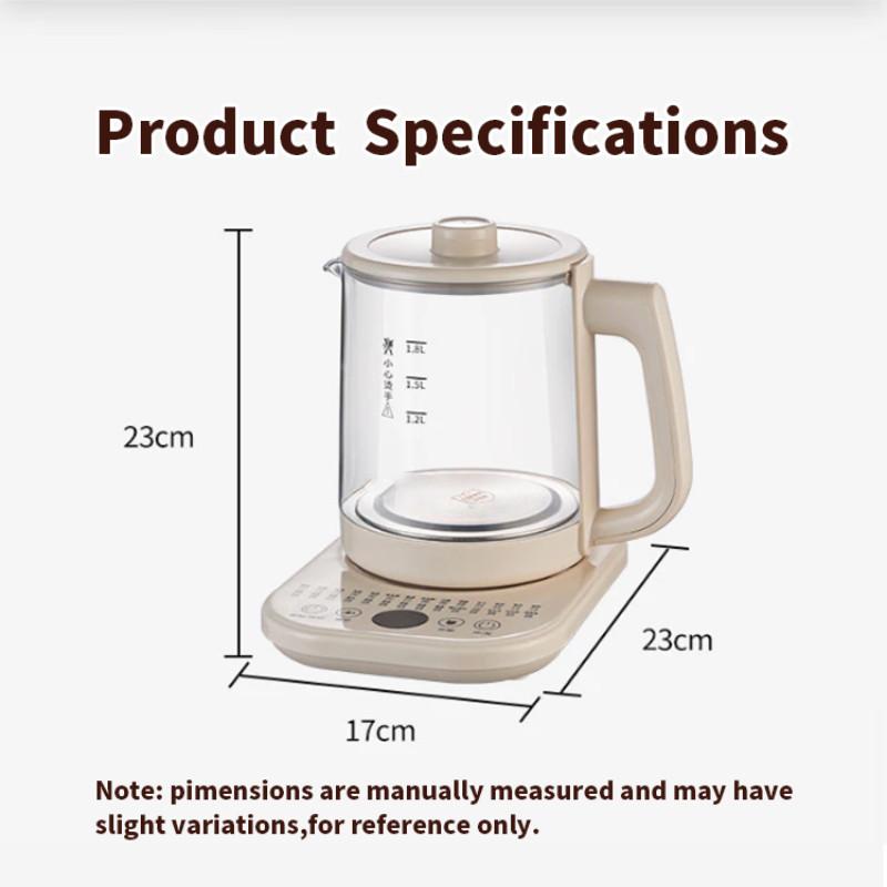 1.8L Large Capacity Smart Health Pot Multifunctional Tea Maker Household Heat Preservation Electric Glass Kettle