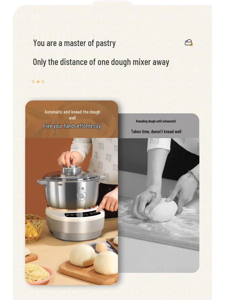 Smart Electric Stainless Steel Noodle Maker & Dough Mixer - Automatic Kneading & Mixing Machine