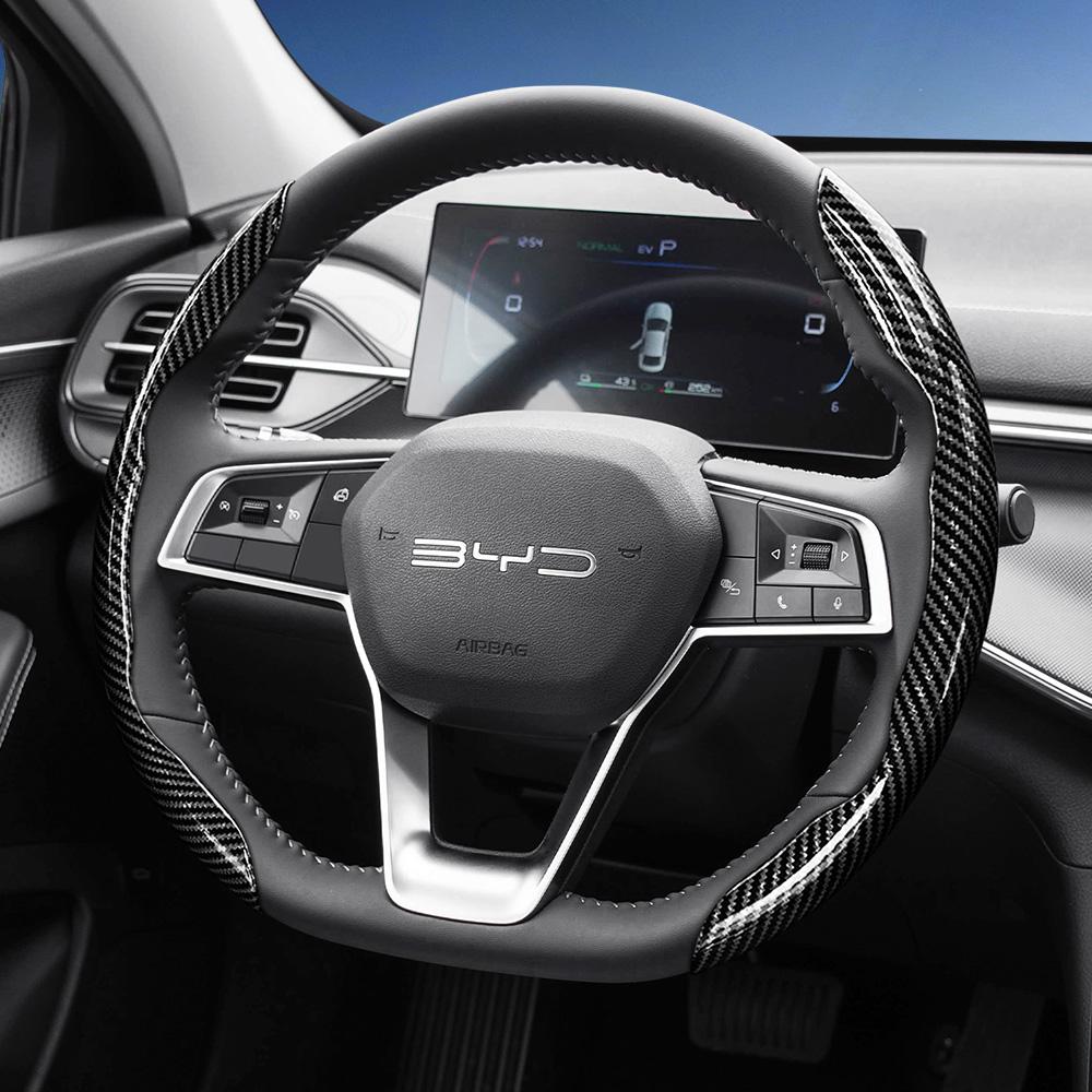 Suitable for Byd Carbon Fiber Texture Steering Wheel Cover with Segmented Quick-Release Design, Durable, for Atto 3 2 Dolphin Seal Sealion Han Song Qi