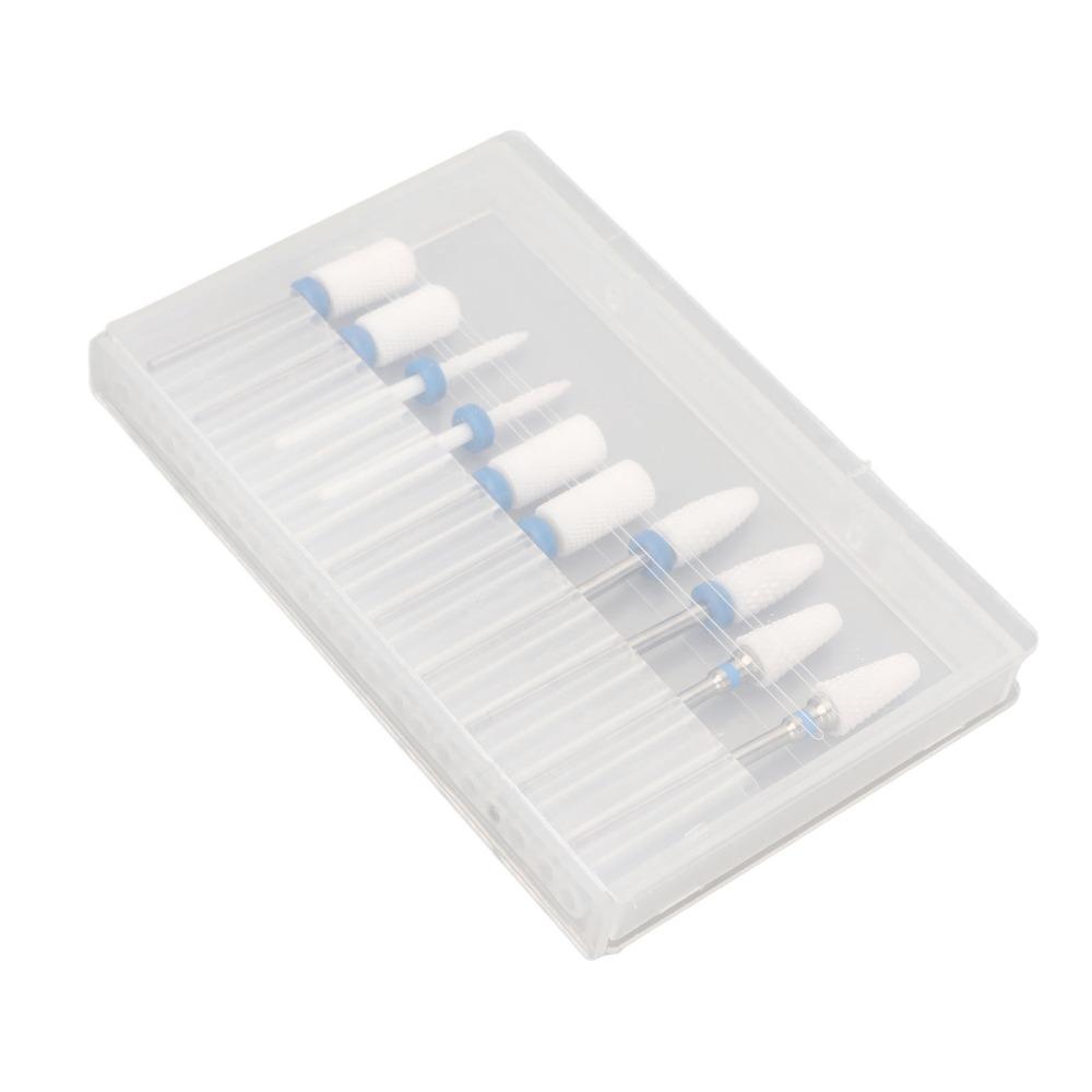 10pcs Ceramic Ceramic Nail Drill Bit Set  Nail Surface Polishing And Shaping