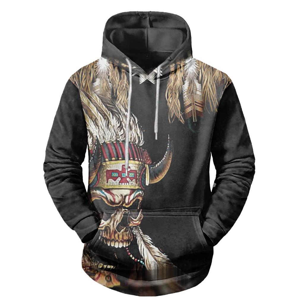 Fashion Print Loose Men's And Women's Long Sleeve Hooded Sweater