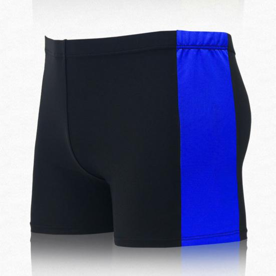 Yetişkin erkekler erkek mayoları orta katlı elastik bel Patchwork renkli su itici mayo çabuk kuruyan erkek mayoları yüzme şortu