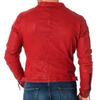 Noora Men's Lambskin Red Leather Jacket | Stylish  Biker Warm Winter Leather Jacket | Gift for Father