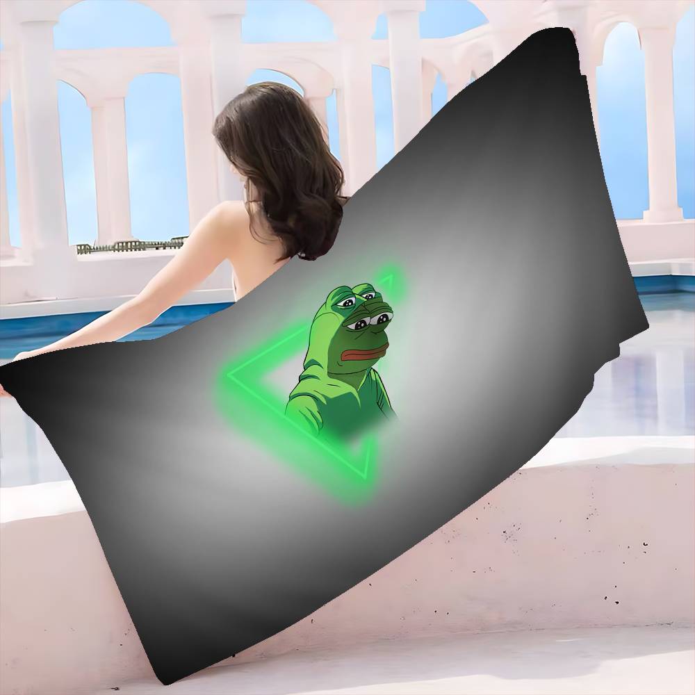 

S-Sad F-Frog Meme Beach Towel Colorful Bath Towels for Girl Microfiber Quick Dry Sand Free Beach Yoga Spa Gym Pool W40*H60(CM)