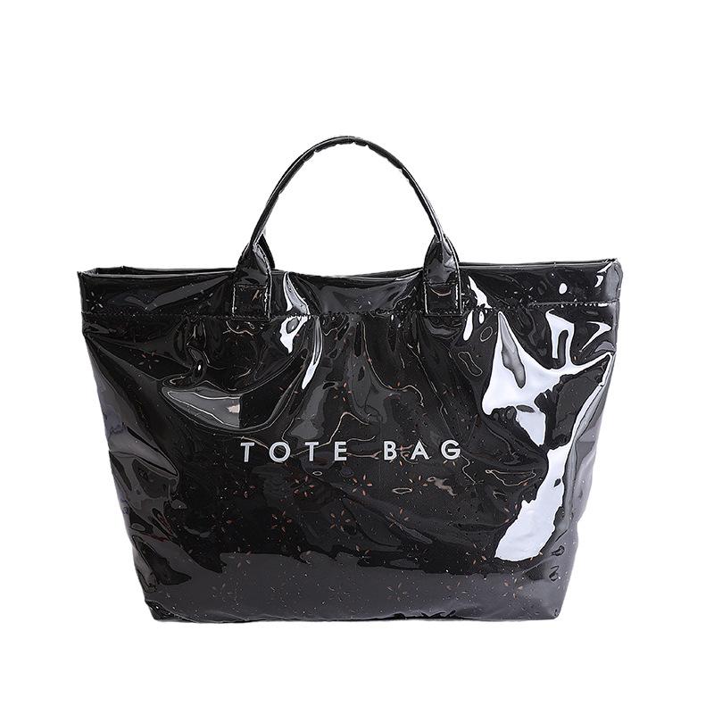 Large Capacity Transparent PVC Waterproof Tote Bag Women Commuter Handbag