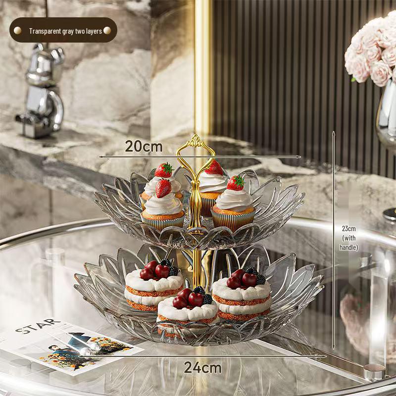 Luxury Minimalist Three-Tier Fruit and Snack Display Plate for Hotel and Home Décor