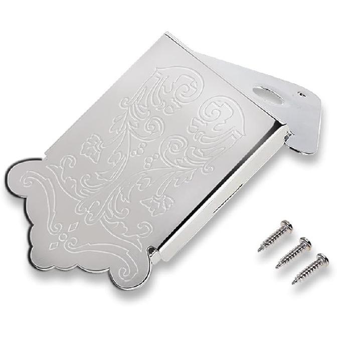 Mandolin Guitar Tailpiece with Cover and Screws Instrument Replacement Accessory for Mandolin Guitar Part Replacement