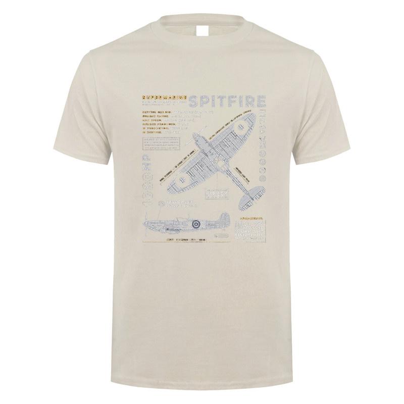 Novelty Spitfire T Shirt Fighter Plane WW2 War Pilot Aircraft Airplane Tshirts Unisex Cotton Tee Short Sleeve TShirt Gift DY303