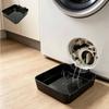 Washing Machine Filter Drain Tray, Washer Drain Plastic Pan, Waterproof Non-Slip Drip Tray With Raised Edge, Water Catch Tray Compatible with (black)