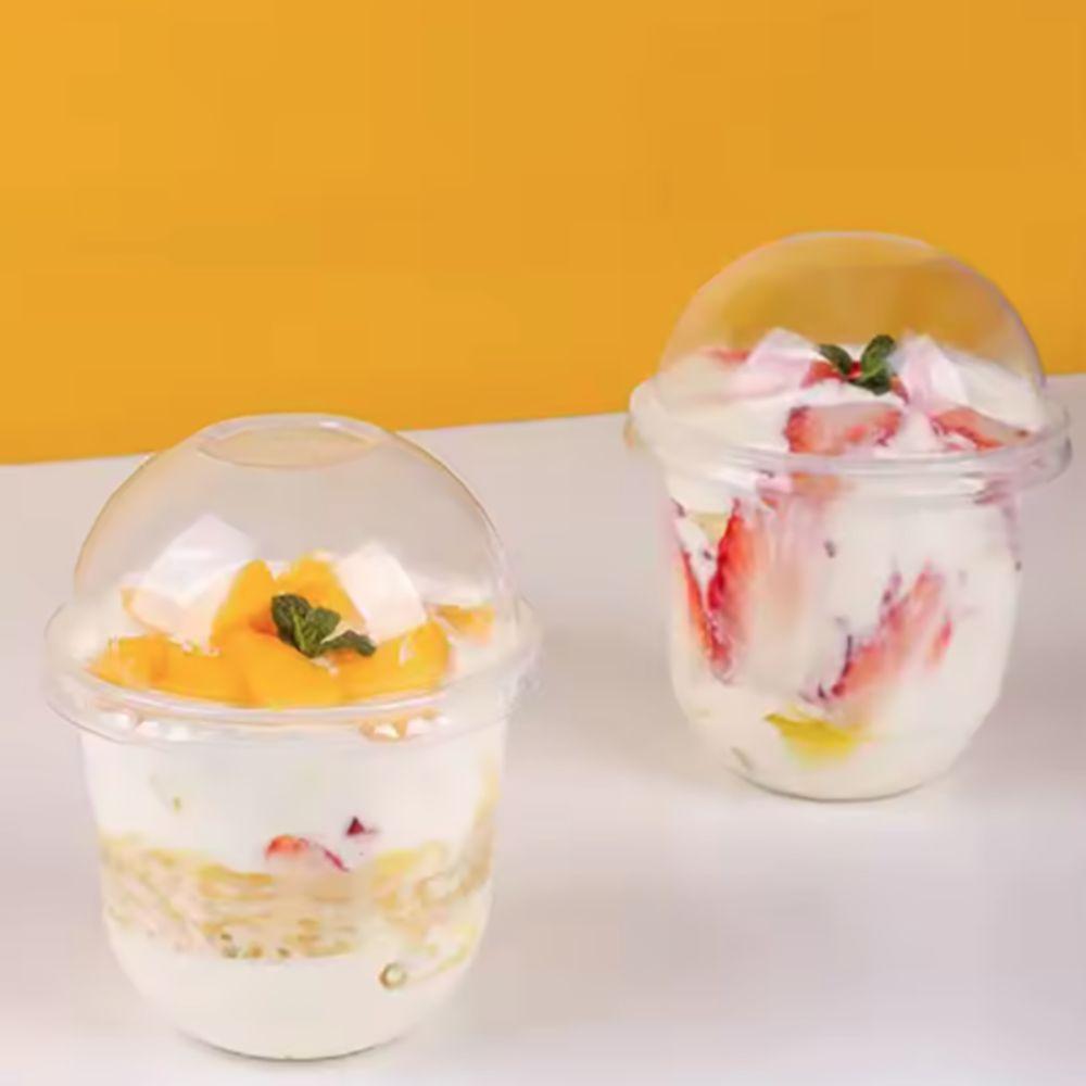 50pcs 250/360/500ML Ice Cream Cup U Shaped Dessert Cup Drinkware Salad Cup  Jelly
