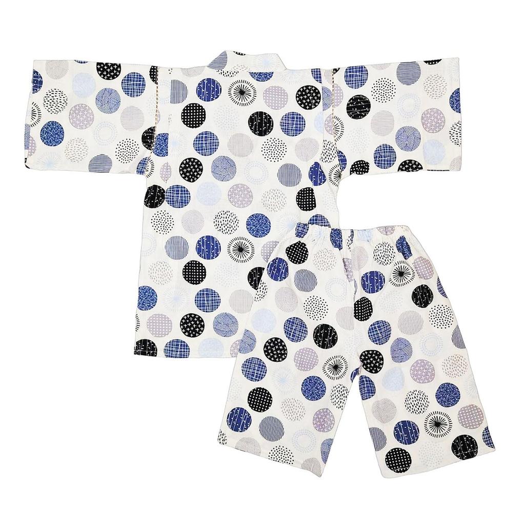 Jinbei Set for Boys and Nordic Polka Dot Made In Southern Cross 160cm Children's Juniors, Pattern, Japan, 100% Cotton, Fabric, Gray,