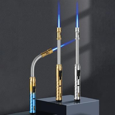 Hose 2pcs Kitchen Gas Lighter Bendable Candle Gas Stove Cigar Lighter Windproof Butane Welding Gun Outdoor BBQ Ignition Tool