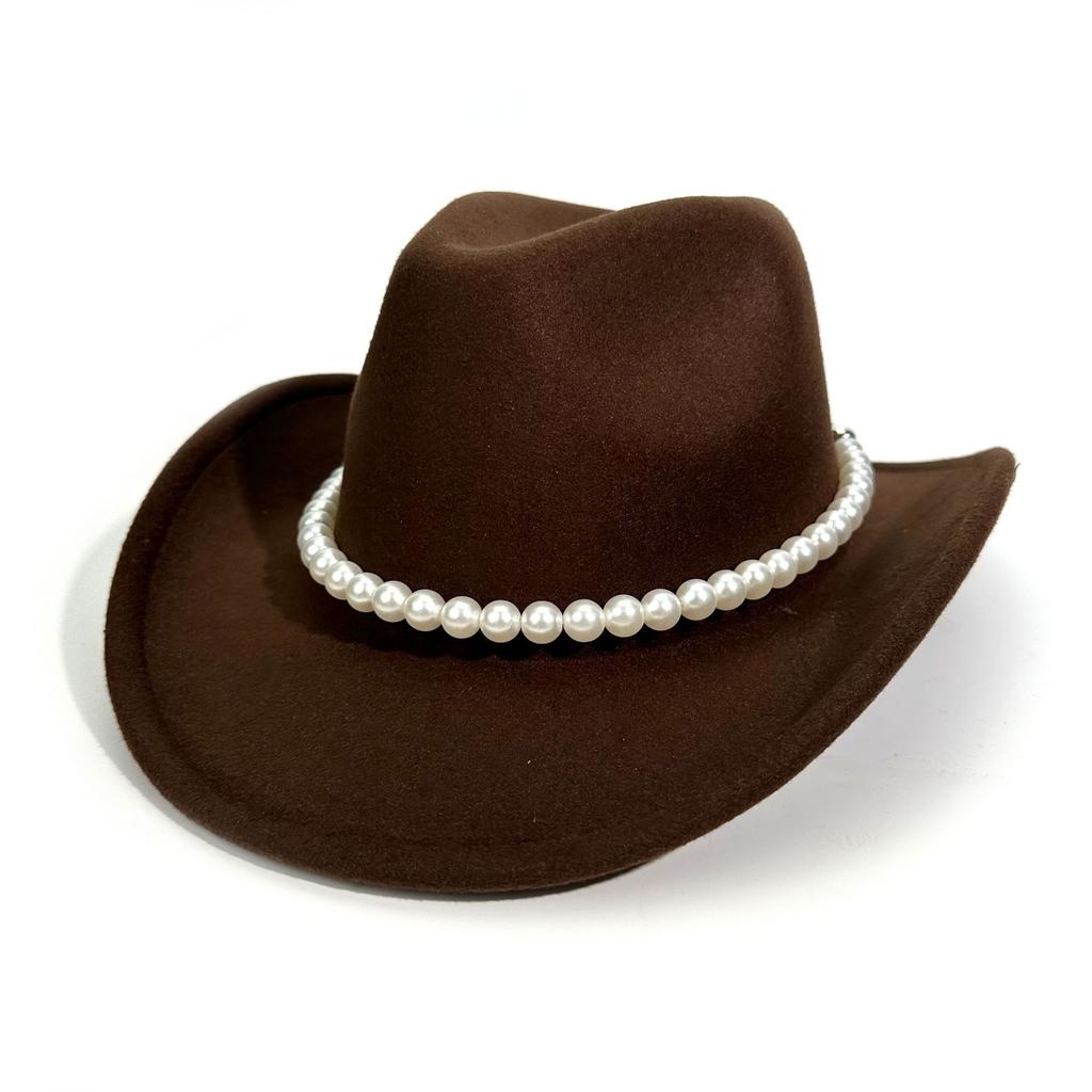 Western Cowboy Hat Men'S And Women'S Light Luxury Top Hat Premium Versatile Jazz Hat