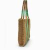 Contrasting Paper Rope Striped Straw Bag Versatile Handwoven Bag Holiday Beach Bag Large Capacity Shoulder Tote Bag