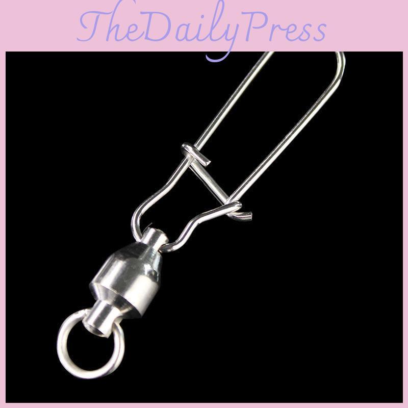 Premium Stainless Steel Ball Bearing Fishing Swivel With Secure Lock Snap Set
