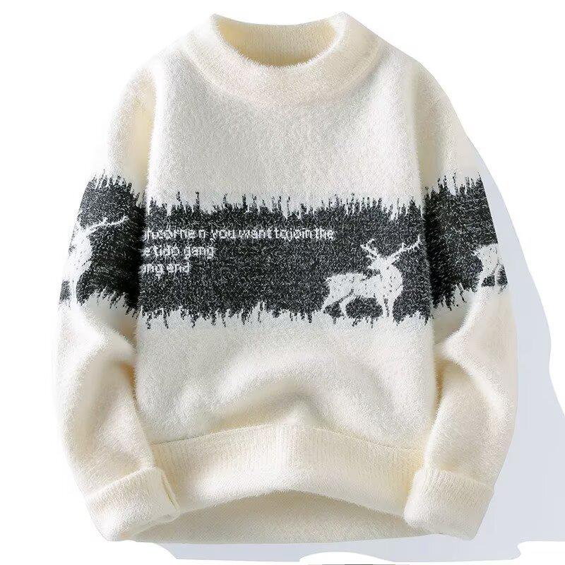 

Модный вязаный свитер в стиле Харадзюку: Универсальный, Модный и Простой L