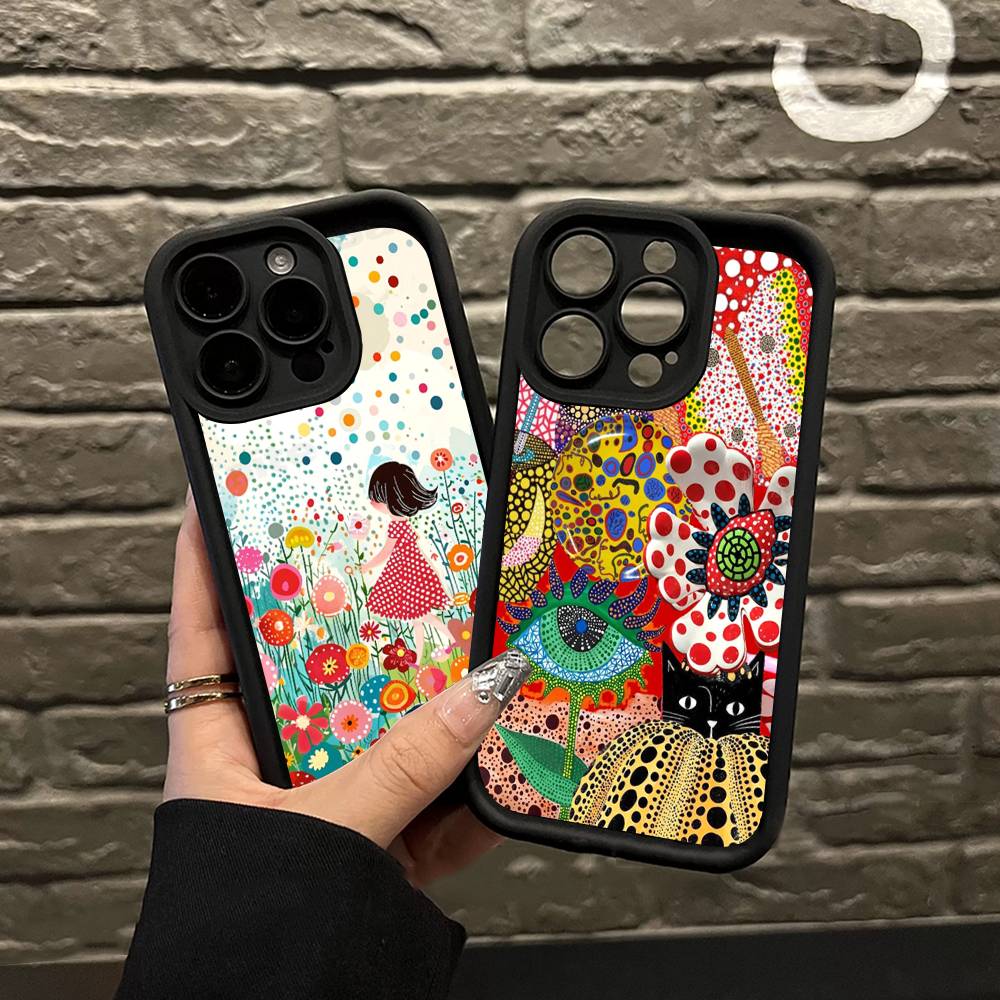 Popular Art Y-Yayoi KusamaS Phone Case For iPhone 17 16 15 13 11 12 14 Pro Max Plus Silicone Cover Shell