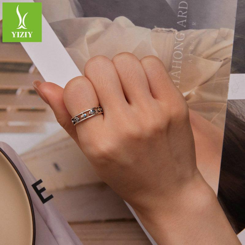 S925 Silver Hollow Symbol Ring Men And Women, Demon'S Eye Palm Ring Scr900