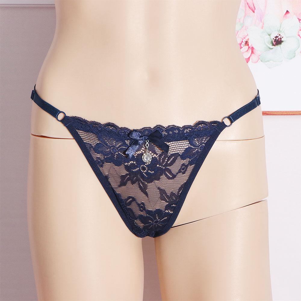 Cotton Crotch G String T-Back Low-waist Sexy Briefs Women Thong Lace Panties Pendant
