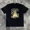 Bawełniany T-shirt Y2K Męski Ubrania Hip Hopowe Harajuku Graficzny Nadruk EMO Letni Krótki Rękaw Punk Rock Goth Streetwear
