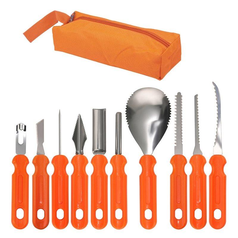 Feb.For Halloween 10PCS Professional Pumpkin Carving Kit With Stencils, Stainless Steel Tools& Storage Bag