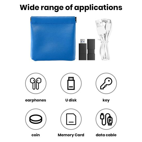 Storage Bag Lightweight Fake Leather Makeup Pouch Durable Stylish Portable Storage Bag for Home Travel