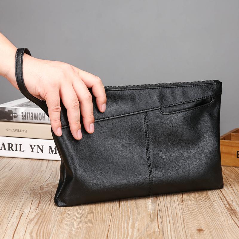 Fashion Business Men Day Clutch Bag High Quality PU Leather Money Handbag Casual Male Cardholder Case Phone Bag