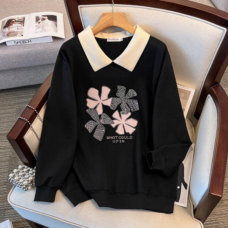 

Plus Size Autumn Lapel Hoodie for Chest Circumference 200/300/350 Jin 2XL чорний