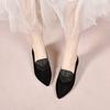 Pointed high heels women's 2025 autumn and winter simple temperament black small single shoes one pedal four-season shoes hot diamond fashion shoes