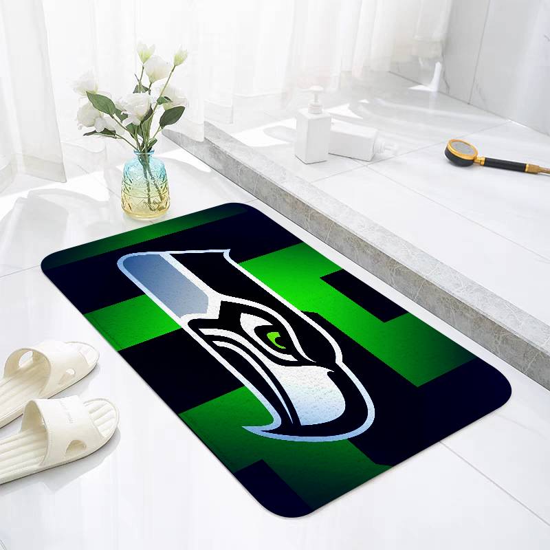 S-Seattle Seahawks Floor Mats Home Laundry Rug Carpet For Living Room Decor Lounge Area Anti-slip Foot Mat Entrance Doormat
