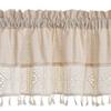 Perdea Scurtă Decorativă cu Franjuri și Dantelă din Bumbac și In